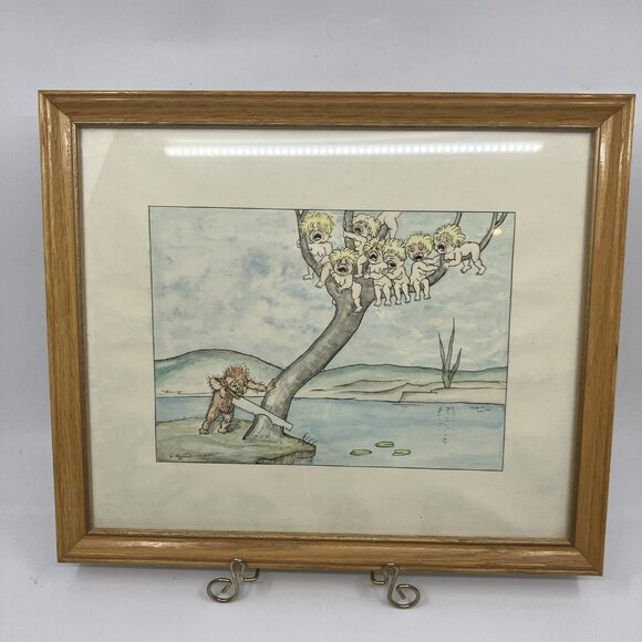 Vintage G. Ageeu Copy Swedish Artist Robert Hogfeldt Artist Lifetime Child 1981 - Picture 1 of 11